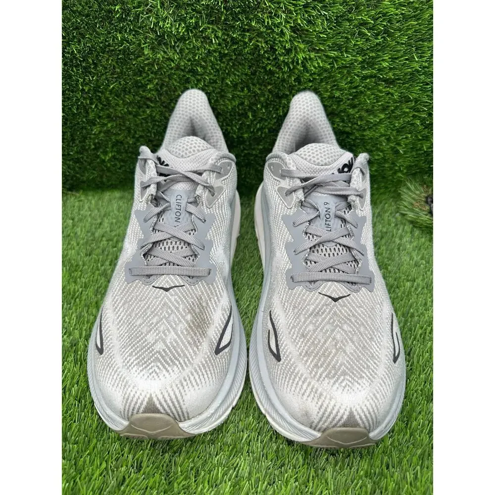 Hoka One One Clifton 9 1132210-HMBC Athletic Sneaker Men's 11.5 Gray Knit Sports